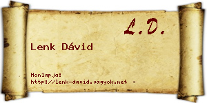 Lenk Dávid névjegykártya