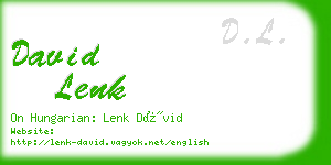 david lenk business card